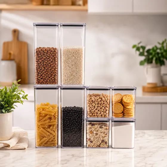 8 POTES HERMÉTICOS organização cozinha armazenamento de alimentos super vedação