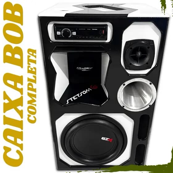 Caixa Bob Residencial Som Automotivo Caixa Completa Bluetooth MP3 Grave de 12 Pol E Médio de 10 Pol
