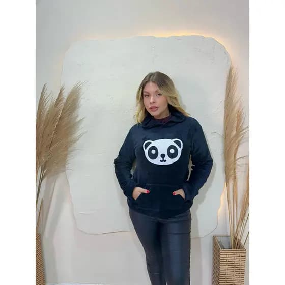 BLUSA COM ESTAMPA DO PANDA BEM QUENTINHA
