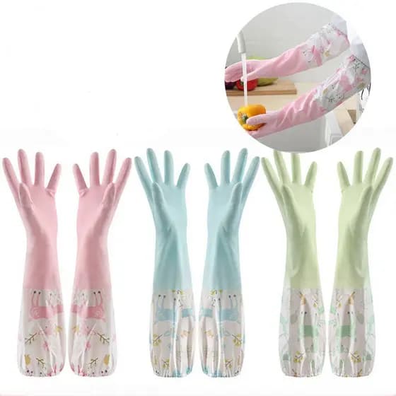 Luvas Silicone De Borracha À Prova D'água Ferramentas De Lavagem De Louça Para Uso Doméstico