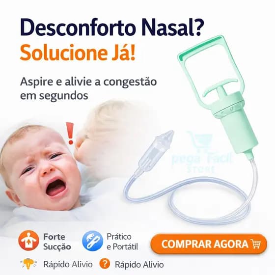 Aspirador Nasal Portátil Manual com Forte Sucção Alívio Rápido e Seguro para Nariz Entupido
