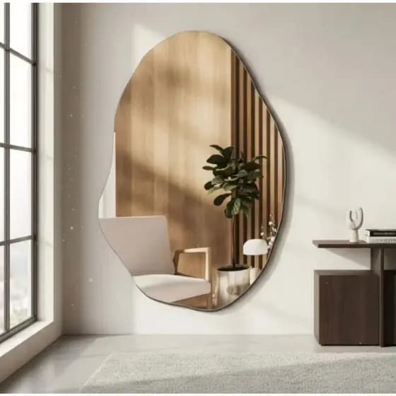 Espelho Orgânico Minimalista para Decoração de Ambientes