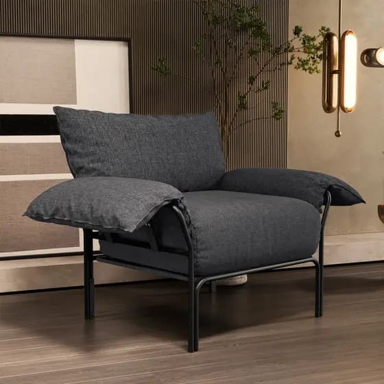 Poltrona Mimo Descanso Design de Luxo Sofisticado Sala Quarto Banco Elegante Estofado Macio Orgânico