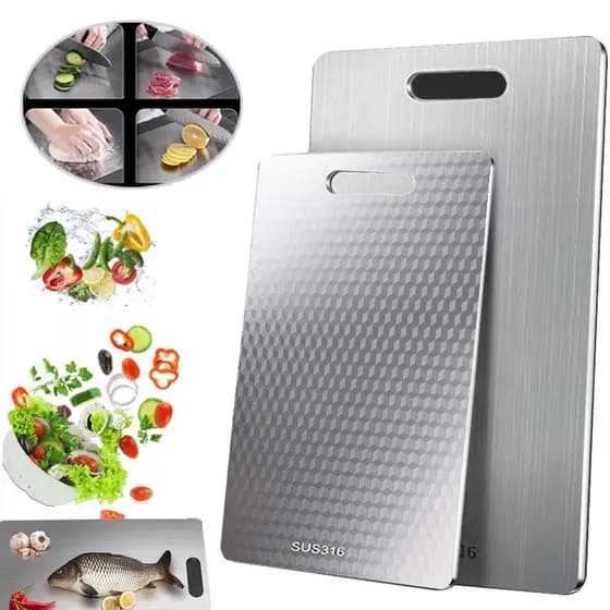 Tábua De Corte padrão de diamante 316 Aço Inoxidável Antibacteriana À Prova De Mofo 46 Cm Tábua De Cozinha