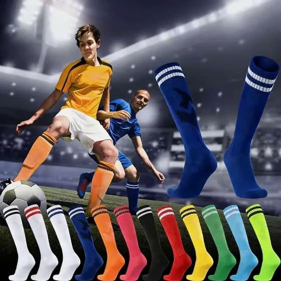 Kit 6/3/1 Pares Meião de Futebol Esportivo Longo Comprido Infantil Juvenil Meia Solado