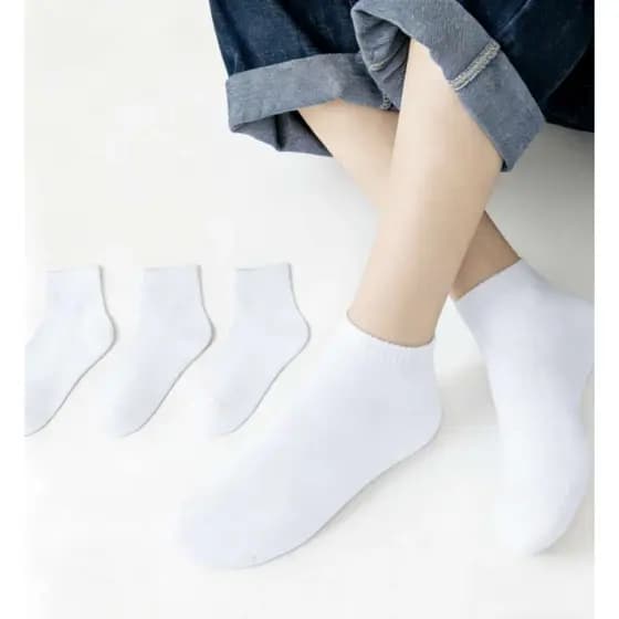 Kit 6 Pares Meia Preto e Branco Infantil Meninos e Meninas Cano Alto Basica 2-10 ANOS