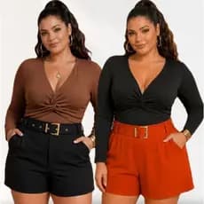 Short Feminino Plus Size cinto regulável | com Elastico Tam Único 46 ao 50