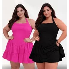 Macacão Plus Size Curto com Alça Soltinho Macaquinho Plus Size Feminino Tam Único 46 ao 50