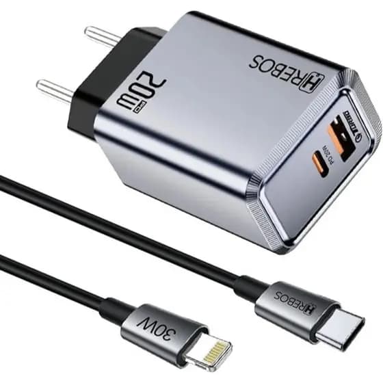 Carregador Hrebos Premium Usb-c Com Cabo Type X Linghtning