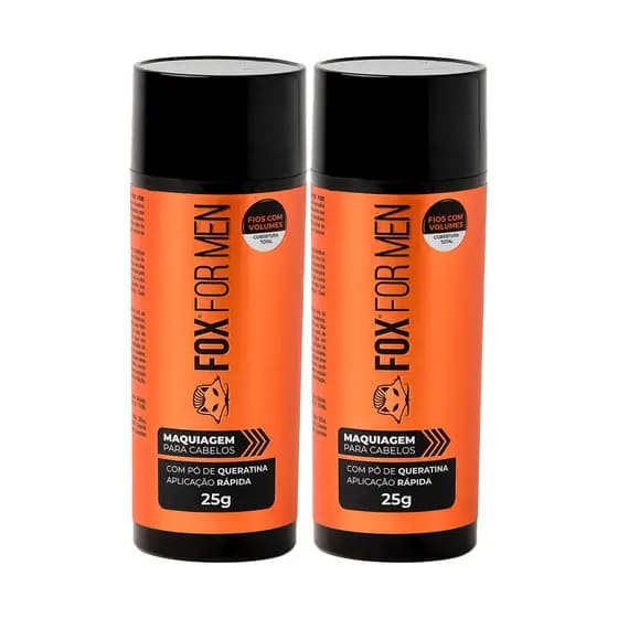MAQUIAGEM CAPILAR CASTANHO 25g - FOX FOR MEN - 2 unidades