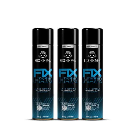 Laquê Hair Spray 400ml/280g - Fox For Men - 3 Unidades - ATACADO