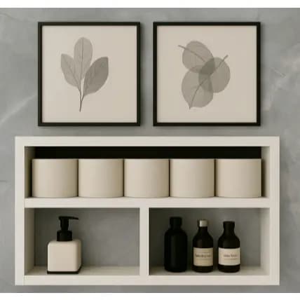 Nicho com Divisórias Branco Fosco para Decoração e Organização 100% MDF 15mm