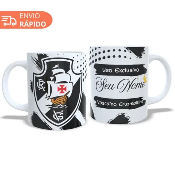 Caneca Vasco Presente Seu Nome Personalizada
