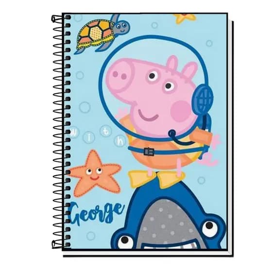 Caderno Universitário PEPPA PIG Capa Dura 1, 10, 15 e 20 Matérias Universitário.