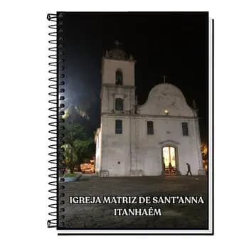 Caderno Universitário Capa Dura - ITANHAEM SP PONTOS TURISTICOS 1, 10, 15 e 20 Matérias Universitário.