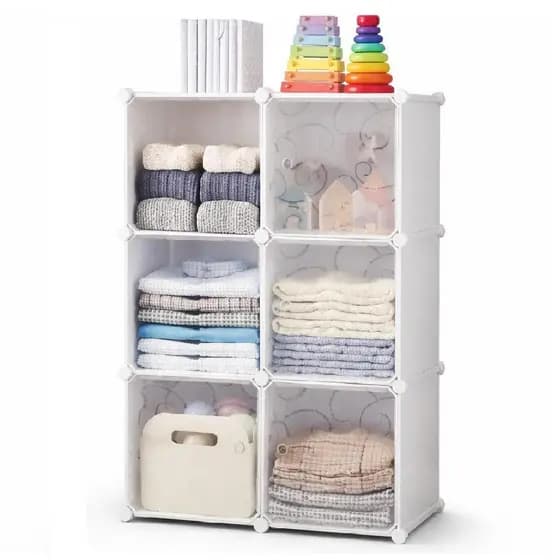 GUARDA ROUPA 6 PORTAS ARMARIO MODULAR ORGANIZADOR BRINQUEDOS