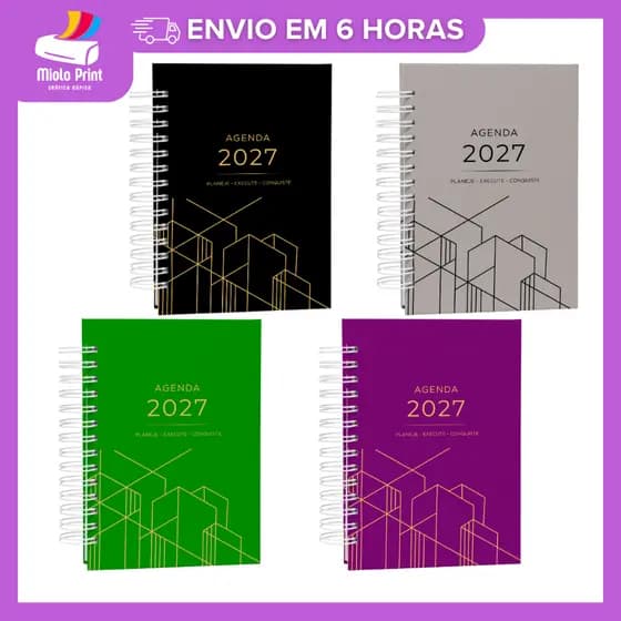 AGENDA 2027 COMERCIAL EXECUTIVA Profissional Planejamento Diário Com Horário Capa Dura | 406 páginas