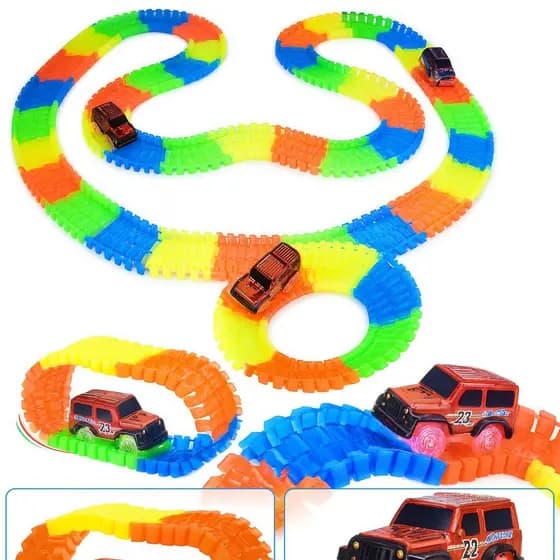 Kit 6 Carrinho E 4,2 Metros De Pista Trilha Maluca