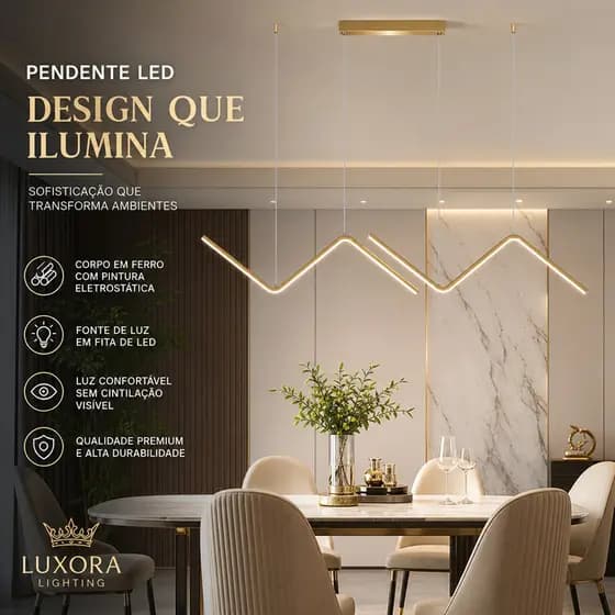 Luz Pendente De Restaurante LED Relâmpago Com Escurecimento De Três Cores E Altura Ajustável , Balcão De bar Para Sala D