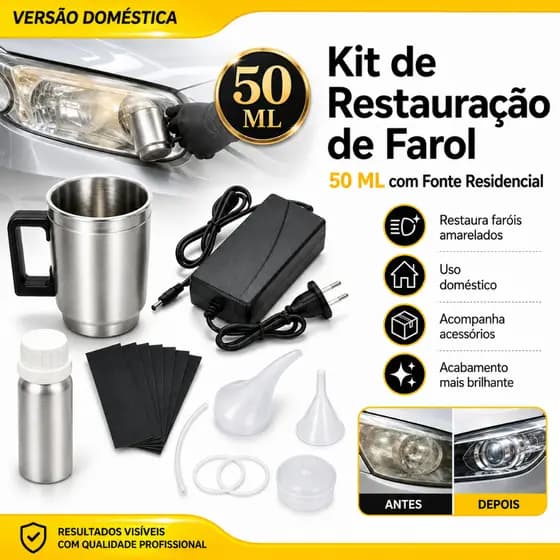 Kit De Copo De Polimento Revitalizante De Vidro De Farol De Polímero 50ml Para Faróis De Carro E Motocicleta