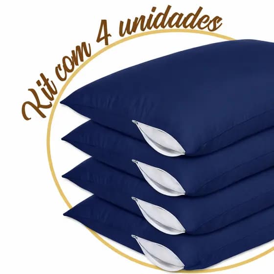 kit 4 Capas Protetora Fronha Travesseiro com Ziper Diversas Cores Anti Ácaro Proteção/ 2 pçs e 4 pçs
