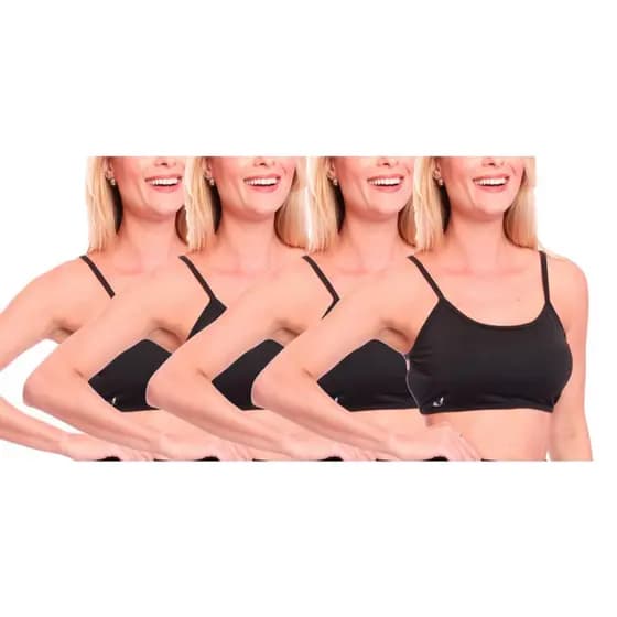 Kit 4 Top Feminino Alças Finas Costa Nua Dia A Dia Simples