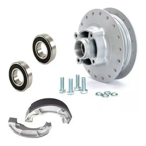 Cubo Tambor Freio Traseiro Fabreck Fan 125 2009 Diante Honda+Rolamentos Lona Patim Parafusos Relação