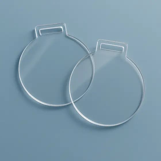 Kit Medalha Acrilico Cristal Redonda 2mm 5Cm Transparente