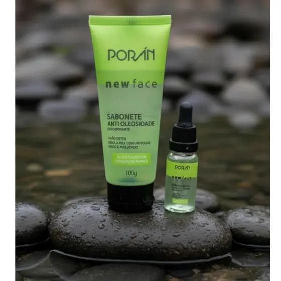 Sabonete Líquido e Sérum Facial Anti Oleosidade Poran – Limpeza Profunda e Hidratação