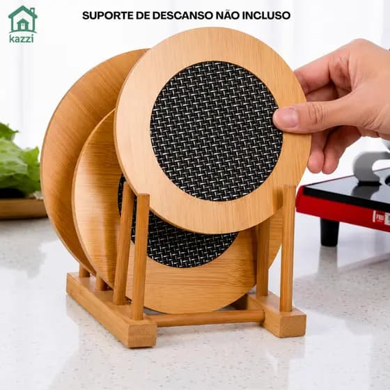 Kit 6 Descanso de Panela MDF 16,5cm – Mesa Posta, Porta Panela Quente, Suplat, Apoio para Mesa