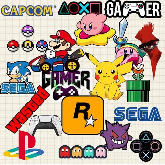 Kit 20 Adesivos Gamer Jogos Retro Vídeo Game À Prova de Água para Garrafa Caderno Notebook