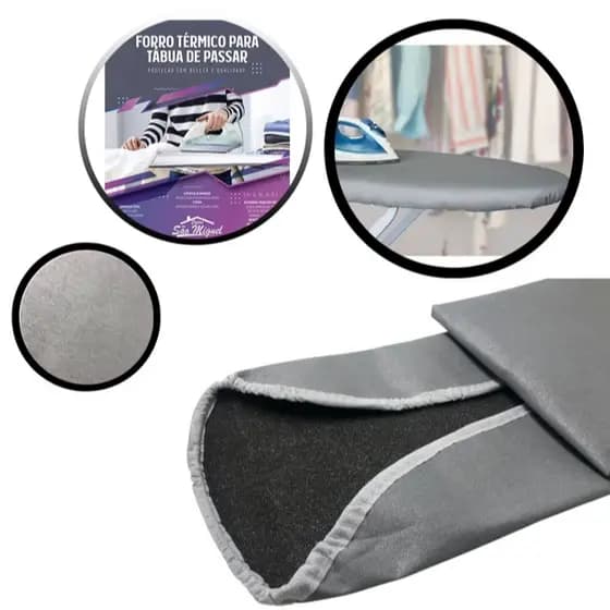 Capa Forro Térmico Com Espuma Para Tábua De Passar Roupas Metalizado Protetora Domestico Multiuso