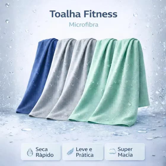 Kit Toalha Fitness Microfibra Academia Secagem Rápida Absorvente Natação Yoga Alta Absorção Rosto