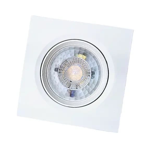 Luminária Spot Led 3W Quadrado Branco 3000K Embutir Branco Quente Bivolt Luminária Led Teto Gesso