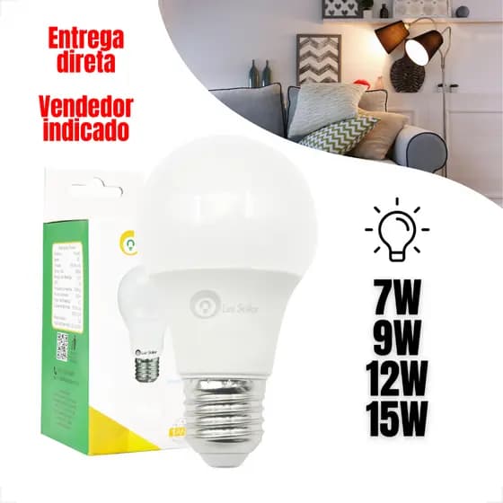 Lâmpada Bulbo Led 7w 9w 12w 15w Alta Potência Branco Frio 6500K Bivolt E27 Iluminação Led Casa