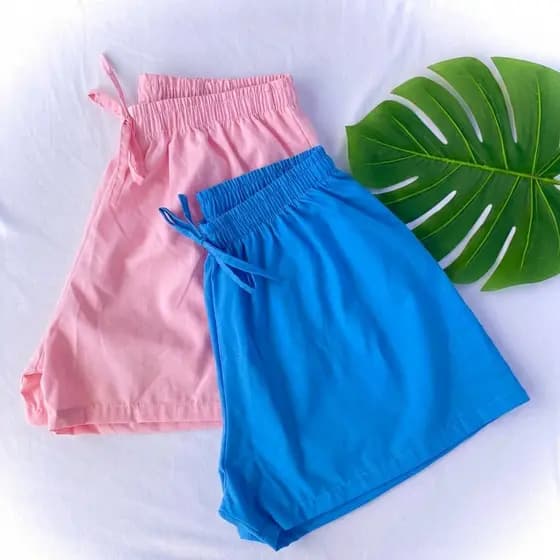Kit 2 Short feminino Confortável Bermuda feminina básica short casual Algodão