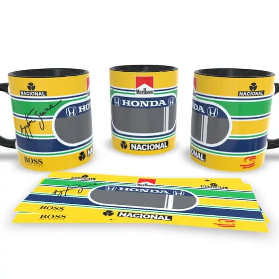 Caneca Personalizada Fórmula 1 F1, Capacete Ayrton Senna