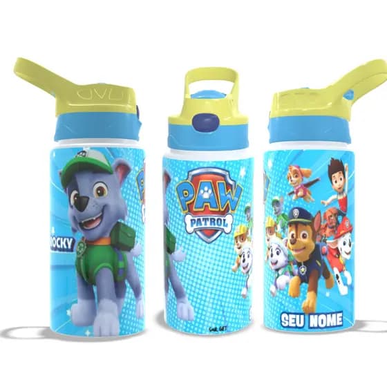 Garrafa Infantil ROCKY, Patrulha Canina Personalizada com Nome