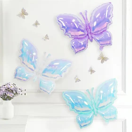 Kit 2 Balão Borboleta Furta Cor Decoração Festa Jardim GIGANTE 65CM Criança
