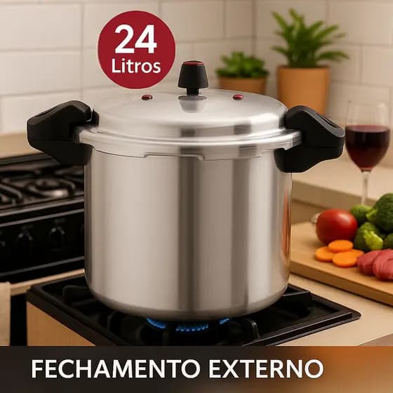 Panela Pressão Grande Cozinhar Feijoada Feijão Carnes Porções Família Restaurante Cozimento Rápido