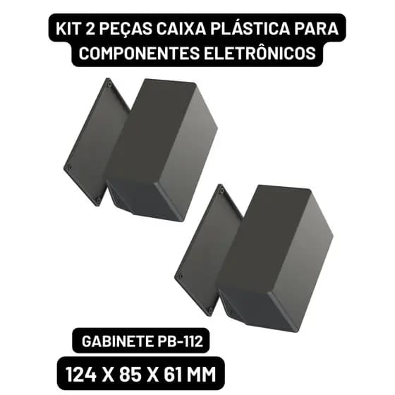 Kit 2 Caixas Pb-112 Plásticas para Componentes Eletrônicos Circuito Gabinete - 5003-K2