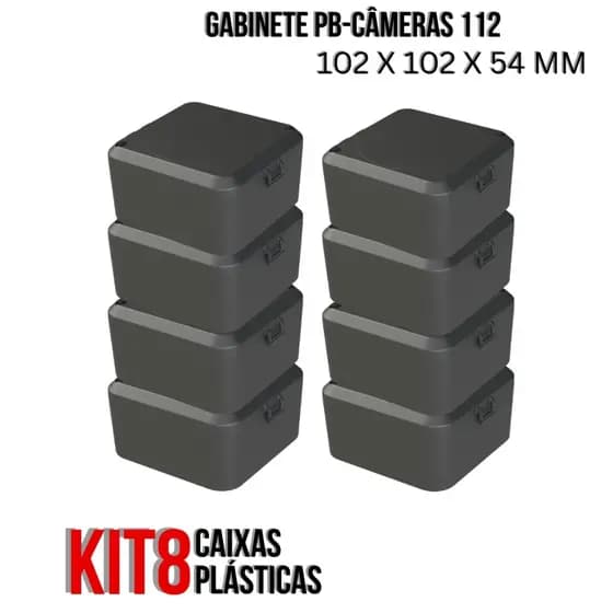 Kit 8 Caixa Plástica Pb-Câmeras 112 Para Câmeras De Segurança 102x102x54mm 5014-K8