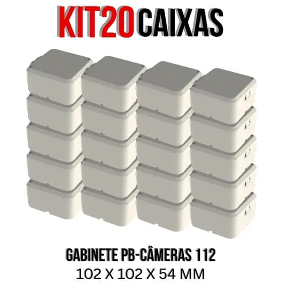 Kit 20 Caixa Plástica Gabinete Pb-Câmeras 112 Câmeras De Segurança 5014-K20