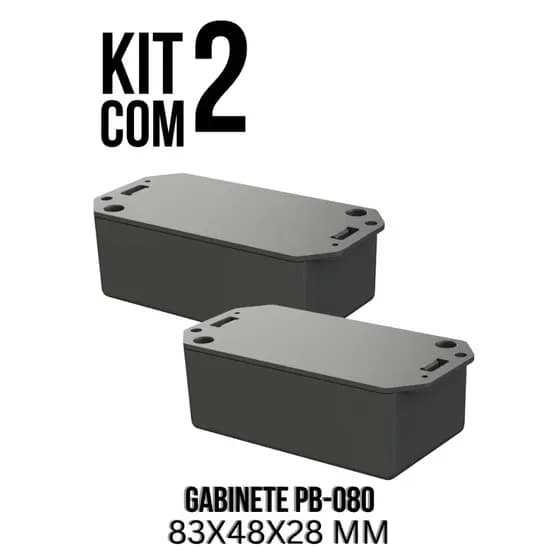 Kit 2 Caixas Gabinete Plástico Para Circuito Eletrônico Pb-080 5038-K2