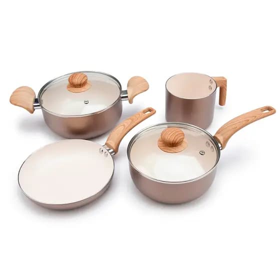 Conjunto de Panelas 4 Peças Revest+ Cerâmica Premium Gold Antiaderente