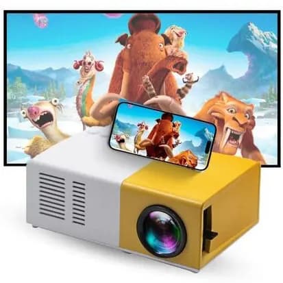 Mini Projetor Portátil Led Recarregável Projetor de Imagem Quarto Cinema Celular Pote Kit Jogo