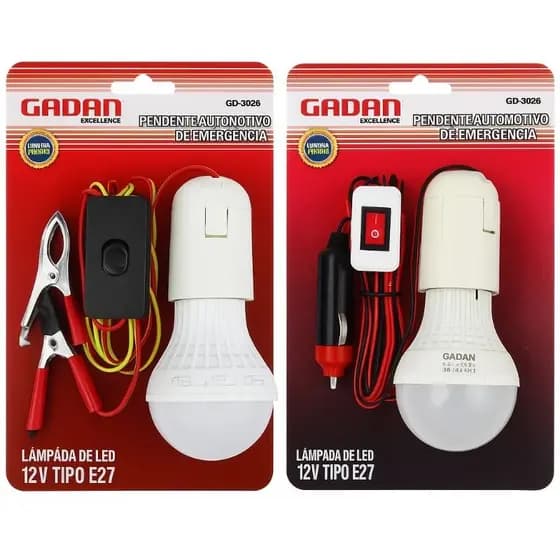 Luz de emergência de led para automóveis 12v 5w lâmpada pendente, Bateria ou Tomada Veicular