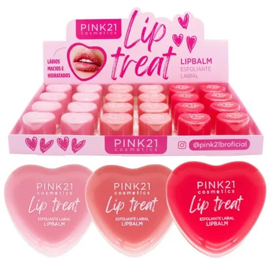 Lip Balm Esfoliante Labial Pink 21 Lip Treat Hidratação Intensa Lábios Macios Efeito Suave
