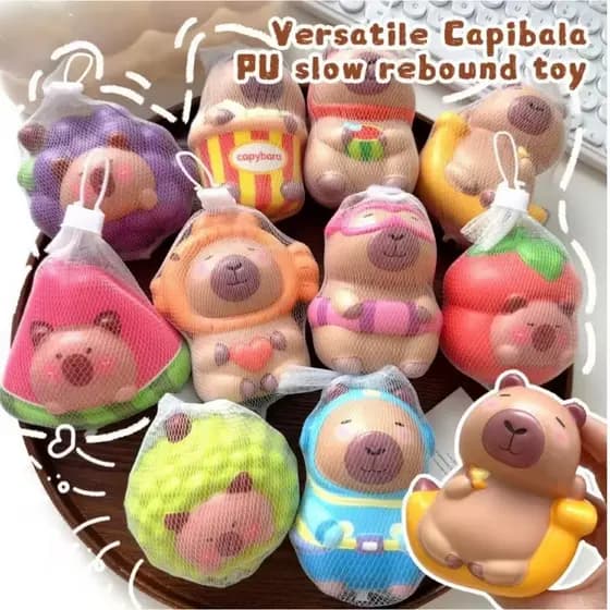 Brinquedo Antiestresse Capivara Kawaii – Macio, Recuperação Lenta, Squishy de Desenho Animado