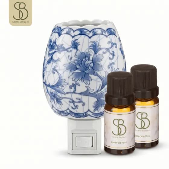 Kit Difusor Aromatizador Elétrico + Essência Aromaterapia Casa Vários Aromas Decoração